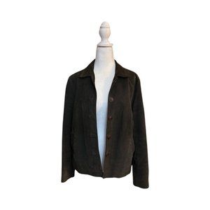 Vintage Monsoon Suede Leather Jacket Brown Size 12